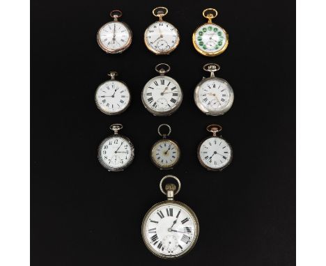 Including hand and key winders, including silver example, Matthew Graham, largest pocket watch is 65 mm. in diameter.