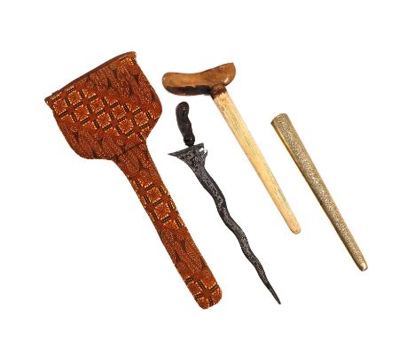 Carved wood handle, 47 cm. long.  This lot will not be shipped.We can not ship this item. Customer must make own shipping arr