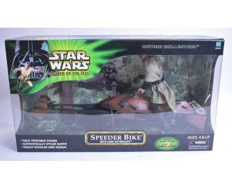 Hasbro: Star Wars Power of the Jedi Action Collection Speeder Bike with Luke Skywalker Figure, item no. 26295, boxed.