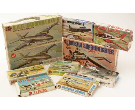 Ten Airfix model constructor kits, 1:72 scale, No's. 02309-0, 02025-5, 02008-0, A65000, 61054-2, 61054-4, 61061-0, 902073, 05