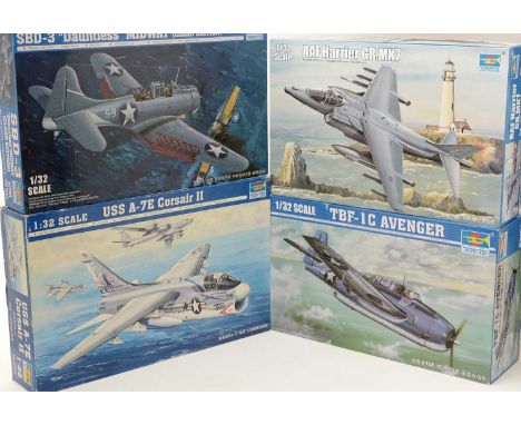 Six Trumpeter model constructor kits, 1:32 scale, No’s. 02233, 02244, 02287, 02231, 03207, 02246, boxed.