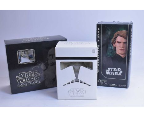 A collection of Star Wars figures, each boxed, comprising: Sideshow Collectibles: Star Wars Order of the Jedi Anakin Skywalke