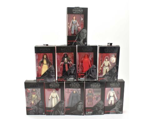 A collection of Hasbro Star Wars The Black Series figures, all boxed, including: Maz Kanata, item no.C3289/B3834; Luke Skywal