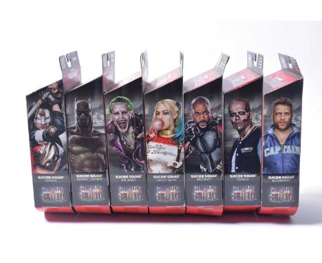 A collection of Mattel: DC Comics Multiverse Suicide Squad figures, all boxed, including: Harley Quinn; Diablo; Katana; Boome