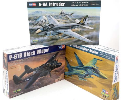 Three Hobby Boss model constructor kits, 1:32 scale, No. 83209; 1:48 scale, No’s. 81756, 81708, boxed.