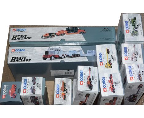 Corgi Classics Heavy Haulage diecast model vehicles, comprising: 31003, 16901, 31006, 17501, 16601, 31004, 12801, 16701, 1350