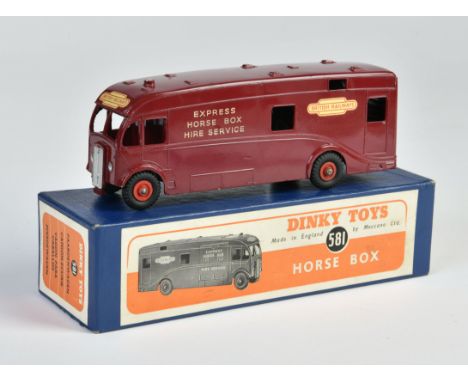 Dinky Toys, 581 Horse Box Car, rot, mit Pferd, England, 1:43, Druckguss, Okt Z 1, Z 1