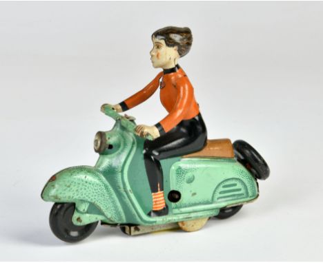 MS Brandenburg, Mädchen auf Roller, DDR, 17 cm, Blech, UW ok, LM, Z 3