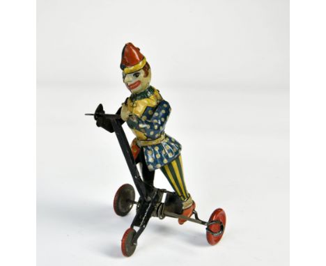 Clown auf Roller, Germany VK, 15 cm, Blech, UW schwergängig, Z 2
