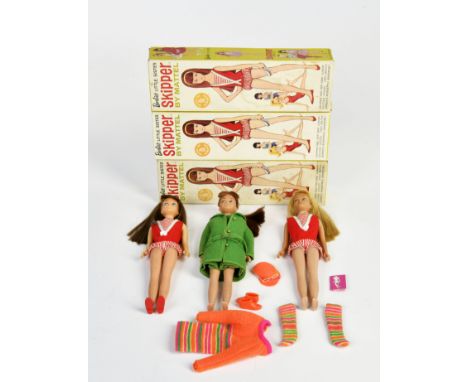 Mattel, 3x Skipper, 60er Jahre, verschiedene Designs, Okt, Z 1/1-