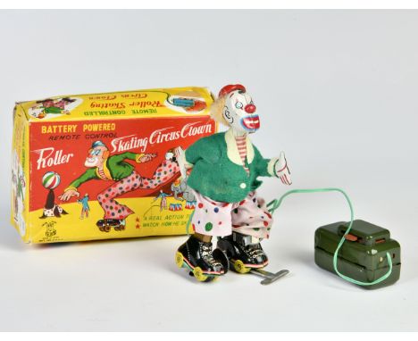 TPS, Roller Skating Clown, Japan, 16 cm, Blech, Antrieb ok, Okt Z 2, Z 1-2