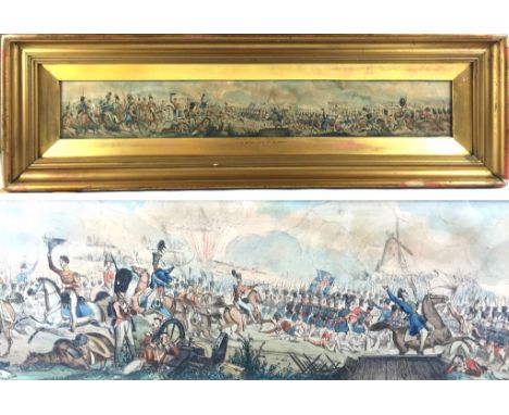 An Early 19th Century Hand-Tinted Lithographic Panorama Depicting The Battle of Bussaco, 27th September 1810, during the Peni