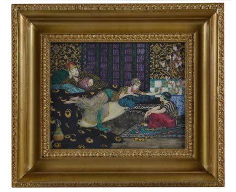 Helen Monk Sinclair (British, 19th/20th century):
Scheherazade, watercolour & gouache, signed with monogram lower right, sign