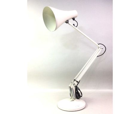 ANGLEPOISE TABLE LAMP, on a circular base, in white