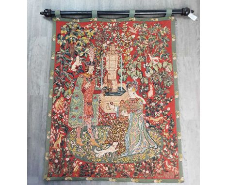 FRANKLIN MINT REPRODUCTION TAPESTRY WALL HANGING, Le Roman De La Rose, by Anne-Roland Aknin, dated 1985120cm top - bottomQty: