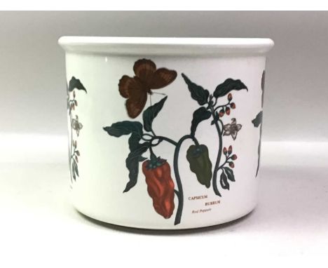 PAIR OF PORTMEIRION PLANTERS, ALONG WITH A COPPER PLANTER AND OTHER CERAMICS including an Aynsley cup and saucerpair of plant