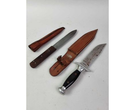 GROUP OF THREE MODERN SGIAN-DUBH'S, LATE 20TH CENTURY along with six other knives including hunting knives, a souvenir dagger