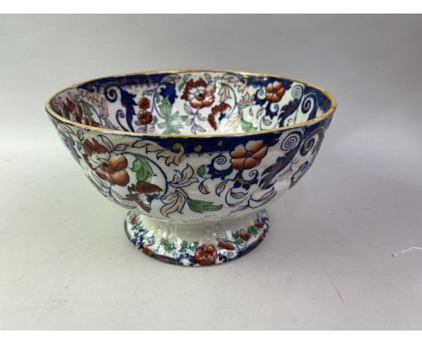 AMHERST JAPAN PATTERN IRONSTONE BOWL, AND OTHER CERAMICS  including another bowl, masons ginger jar and a Demijohns Choice Li