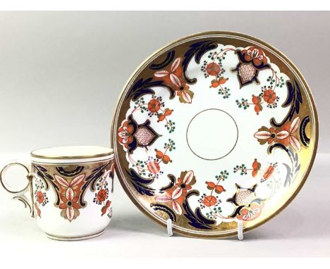 ENGLISH IMARI PART TEA SET, EARLY / MID 19TH CENTURY possibly Derby, comprising four cups and saucers, along with a Noritake 