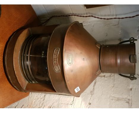 LARGE COPPER SIGNALLING LAMP