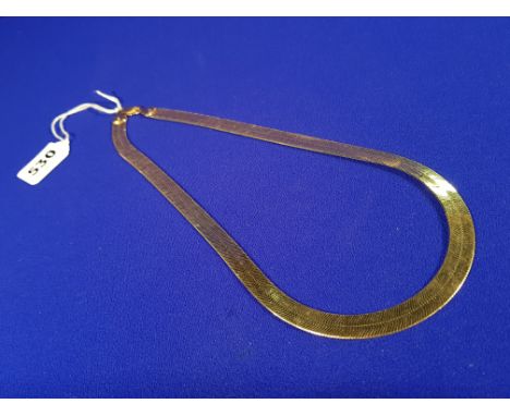 VINTAGE 9CT YELLOW GOLD FLAT LINK NECKLACE (APPROX 32 GRAMS)