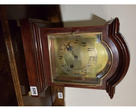 VICTORIAN MAHOGANY BRASS DIAL MANTLE CLOCK