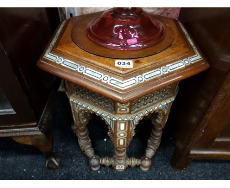 19TH CENTURY MOTHER OF PEARL INLAY SIDE TABLE