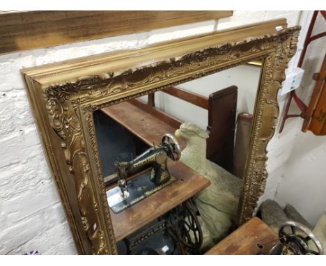 LARGE VINTAGE GILT HEAVILY DECORATED MIRROR