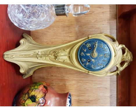 LATE VICTORIAN FRENCH ART NOVEAU FREE FORM MANTLE CLOCK MADE BY LESUEUR