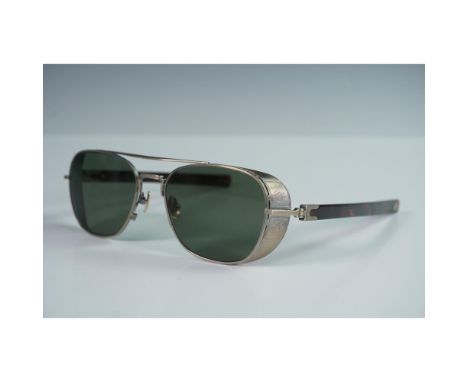 A striking pair of Matsuda M3115 aviator sunglasses, handcrafted in Japan, showcasing the brand's hallmark craftsmanship and 