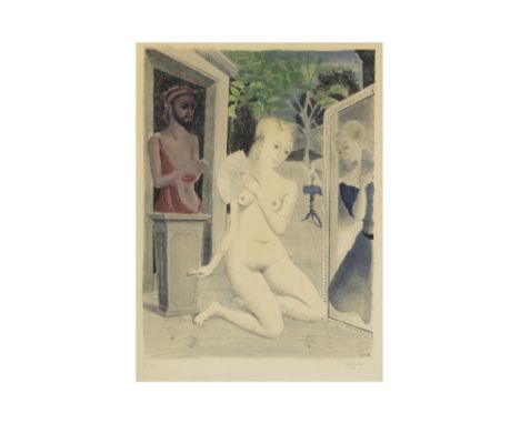 Paul Delvaux signed lithograph printed in colors - to be dated in 1968 ||DELVAUX PAUL (1897 - 1996) kleurlitho n° 35/75 : "Th