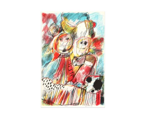 Jan Cobbaert signed lithograph printed in colors ||COBBAERT JAN (1909 - 1995) kleurlitho n° 8/30 : "Typische voorstelling met