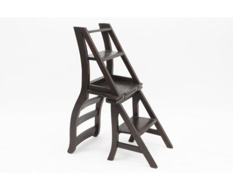 antique library chair which can be transformed into a step ||Antieke bibliotheekstoel omvormbaar tot een trapje 