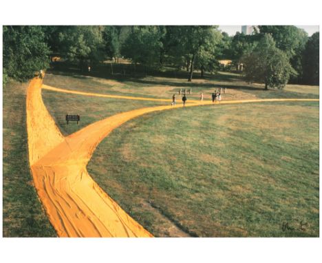 Christo signed print of his project "Wrapped Walk Ways" in Kansas City, Missouri, USA ||CHRISTO (1935 - 2020) fotoprint van h