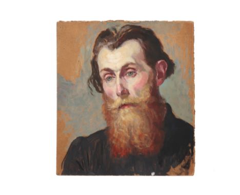 French School oil on board from the cercle of the Nabis" group with a powerfully elaborated portrait of an artist, possibly P