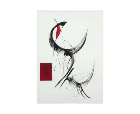 Juan Kiti signed mixed media - with certificate on the back ||KITI JUAN (° 1956) werk in gemengde techniek (acryl en ecoline)