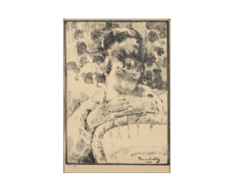 Fernand Wery lithograph with monogram stamp ||WERY FERNAND (1886 - 1964) litho n° 48/60 : "Portret van een jonge vrouw"  -  4