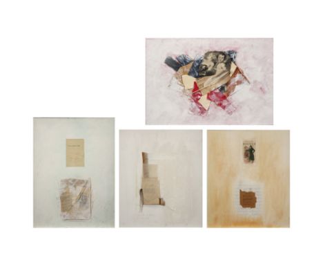 four mixed media by Alexander Gyselinckx ||GYSELINCKX ALEXANDER (° 1952) lot (4) poëtische werken in gemengde techniek met co