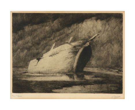 20th Cent. Belgian etching - signed Kurt Peiser ||PEISER KURT (1887 - 1962) ets n° 41/100 : "L'epard"  -  26 x 35 getekend