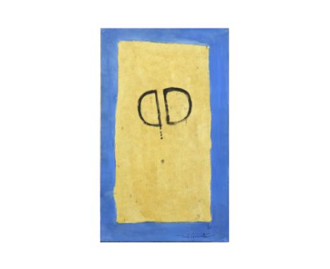 20th Cent. Belgian abstract mixed media - signed René Guiette and dated 1/4/(19)66 ||GUIETTE RENE (1893 - 1976) materiewerk o