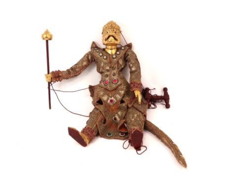 antique (?) Sicilian puppet with a tunic with sequins ||Antieke (?) Sicilaanse marionet met een tuniek met pailletten  -  hoo
