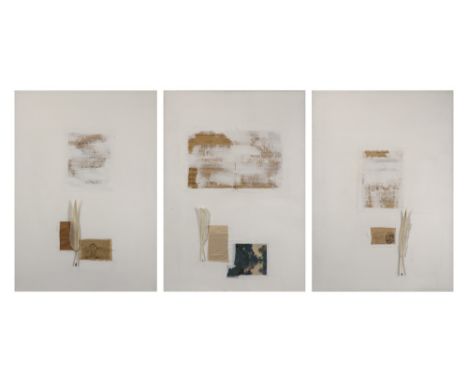 three mixed media by Alexander Gyselinckx ||GYSELINCKX ALEXANDER (° 1952) serie van drie werken in gemengde techniek op doek 