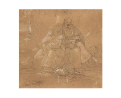 19th Cent. mixed media with pastel and pencil - signed Louis Joseph César Ducornet ||DUCORNET LOUIS JOSEPH CÉSAR (1806 - 1856