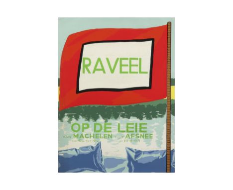 Roger Raveel signed silkscreen ||RAVEEL ROGER (1921 - 2013) zeefdruk n° 162/175 : "Op de Leie"  -  71,5 x 53,5 getekend