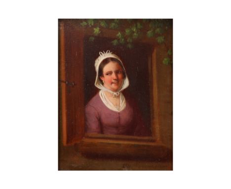 19th Cent. oil on panel - signed Charles Venneman ||VENNEMAN CHARLES (1802 - 1875) olieverfschilderij op paneel : "Dame aan h