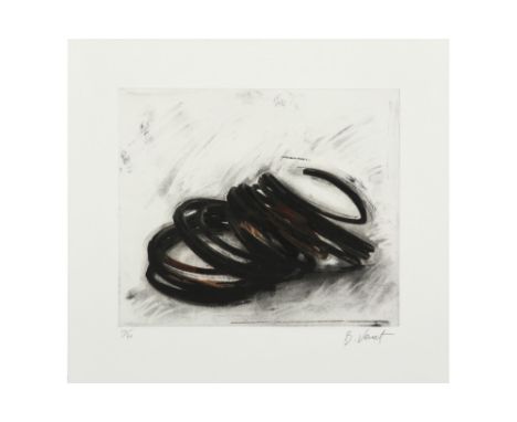 Bernar Venet signed etching in colors ||VENET BERNAR (° 1941) kleurets n° 19/40 : "Untitled 4"  -  33,5 x 39,5 getekend