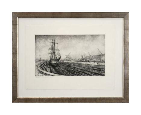 Leon Ost signed etching - dated (19)99 ||OST LEON ets n° 64/75 : "Mercator in het droogdok"  -  24,5 x 42 getekend en gedatee