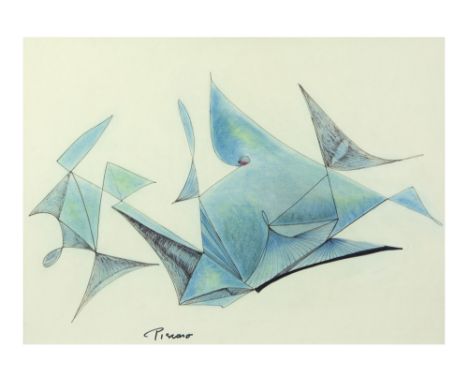 20th Cent. mixed media (with aquarelle) - signed Maria Adela Piscarro ||PISCARO MARIA ADELA (1924 - 1983) werk in gemengde te