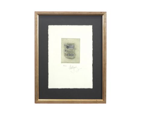 20th/21st Cent. Belgian etching (with silver leaf) - signed Margot Klingenbergh ||KLINGENBERGH MARGOT (XX  - XXI) opgehoogde 