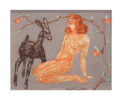 20th Cent. oil on panel - signed Thierry Van Ryswyck ||VAN RYSWYCK THIERRY (1911 - 1958) olieverfschilderij op paneel : "Vrou